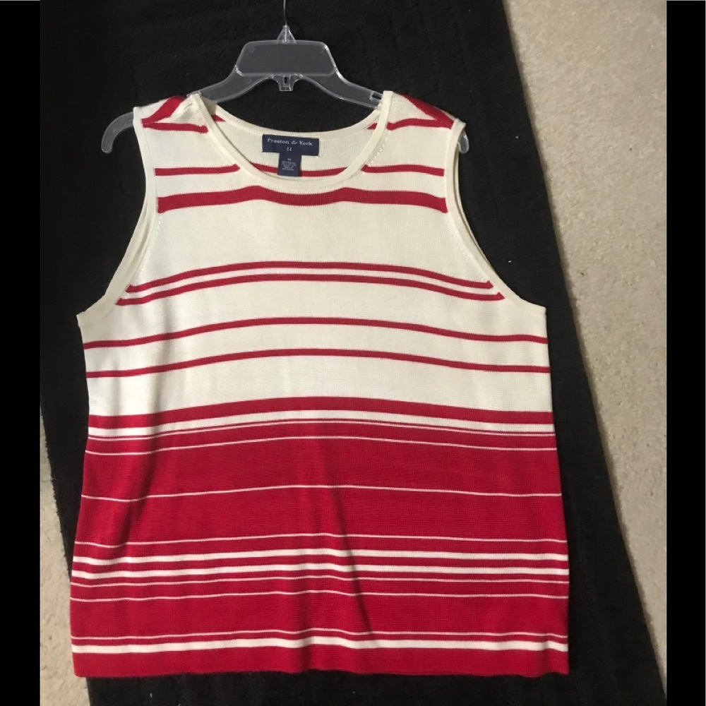 Preston York Red Stripe knit Top